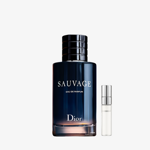 Dior Sauvage EDP hajuvesinäyte atomisoijalla miehille – bergamotin ja ambroksaanin raikas ylellinen tuoksu, Aroma Tale