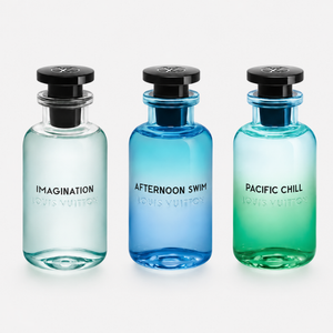 Louis Vuitton Discovery Set Imagination, Afternoon Swim ir Pacific Chill kvepalų buteliukai