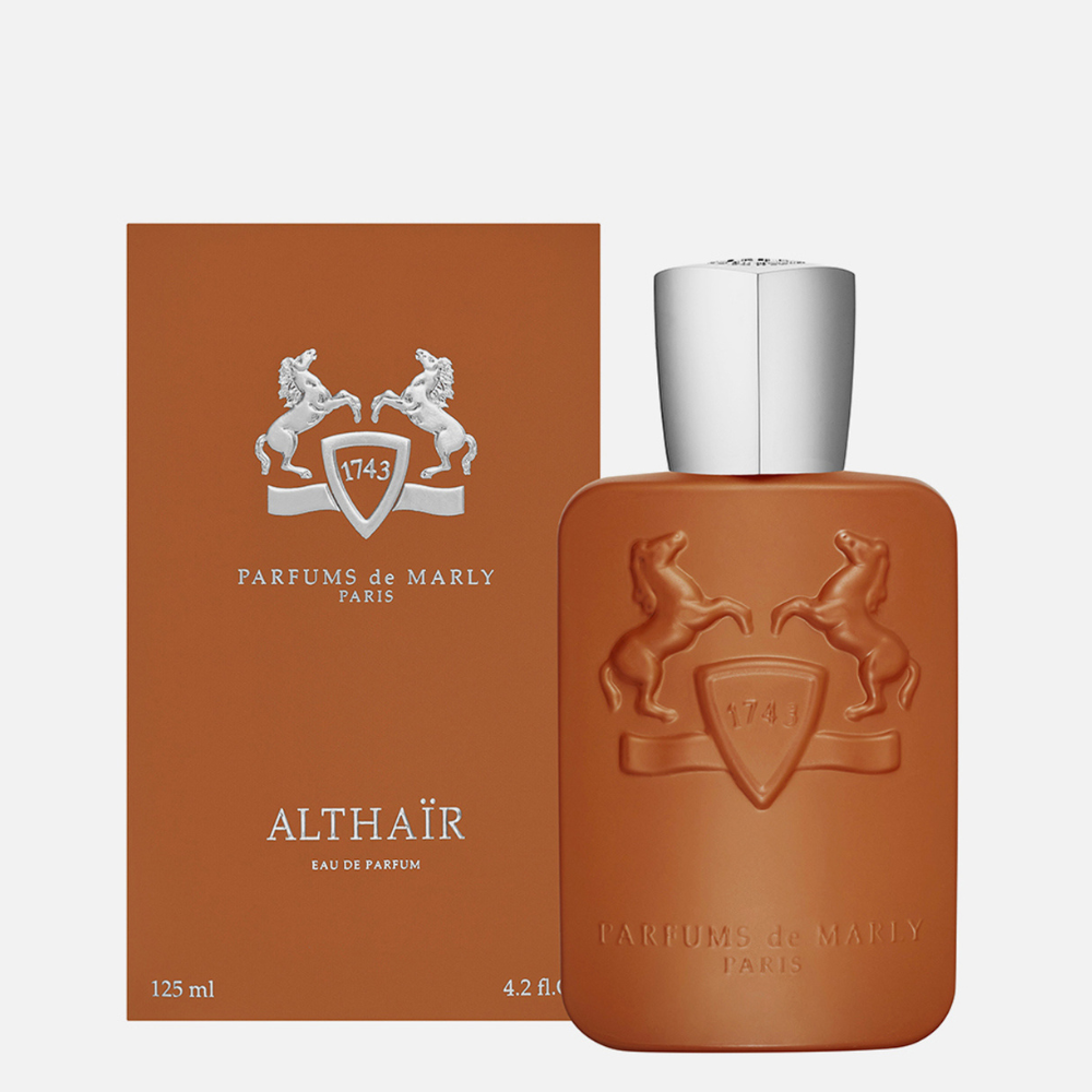 Parfums de Marly Althaïr EDP kvepalų buteliukas ir pakuotė