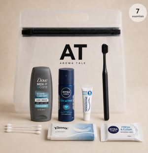 Weekend Essentials Basic Kit ceļojumu ķermeņa kopšanas komplekts caurspīdīgā somiņā – Aromatale