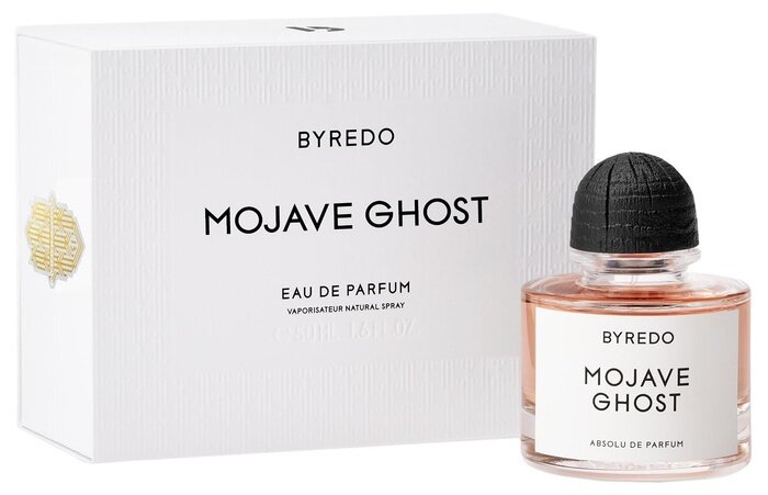 Byredo Mojave Ghost Absolu de Parfum produkto nuotrauka – unisex nišiniai kvepalai su medienos ir muskuso natomis