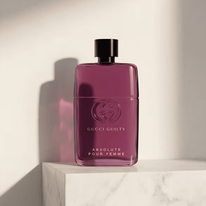 Gucci Guilty Absolute Pour Femme EDP smaržu paraugs – pačūlijas, ādas un ziedu nošu aromāts sievietēm, Aroma Tale