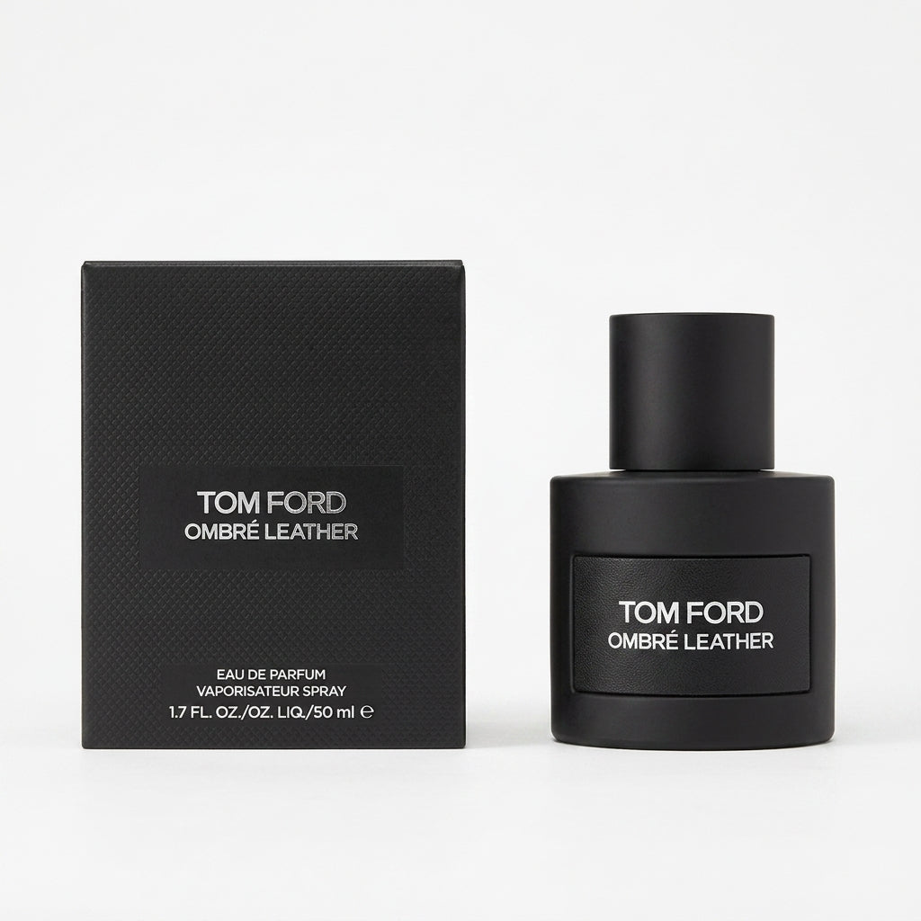 Tom Ford Ombre Leather EDP kvepalų buteliukas ir pakuotė – Aromatale