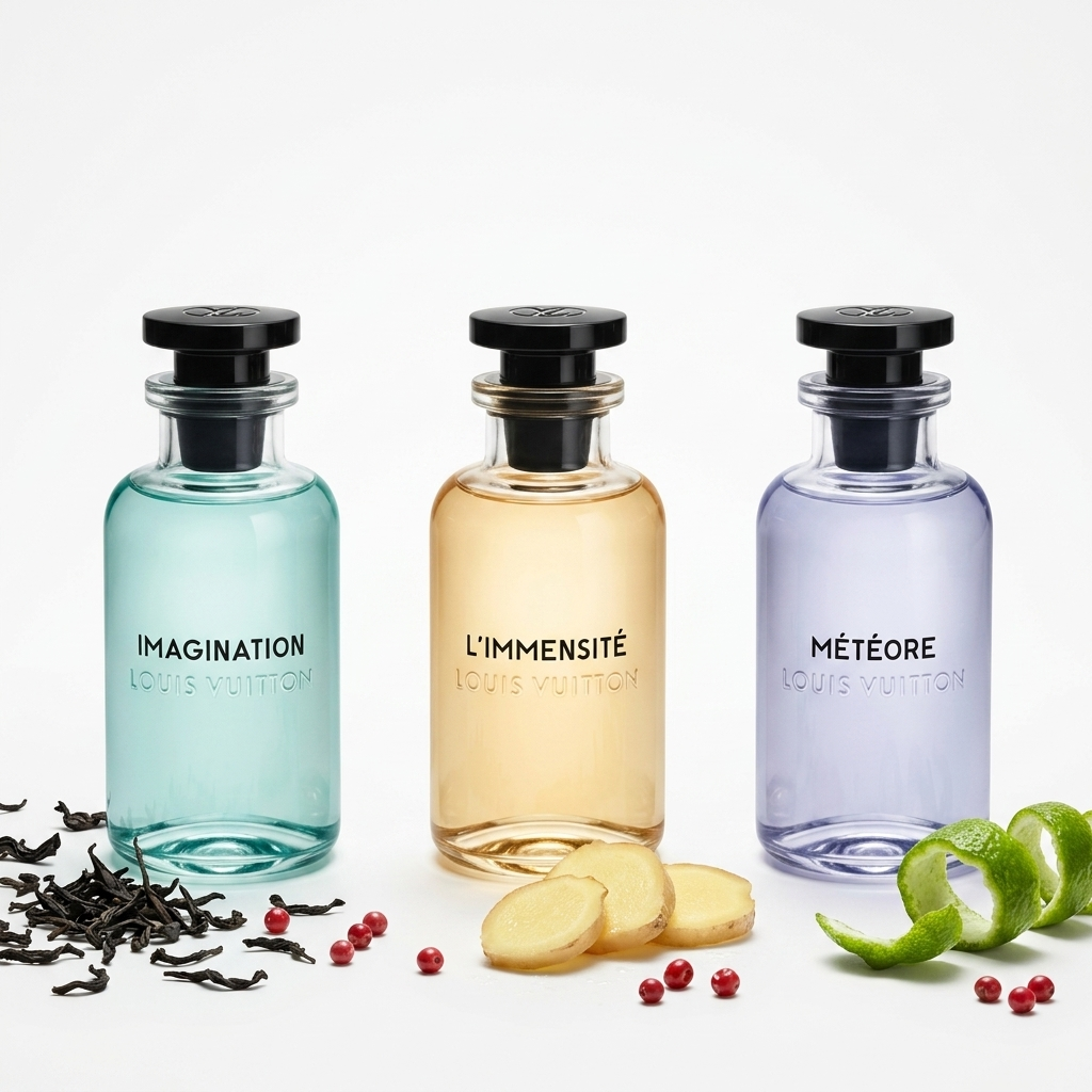 Louis Vuitton Discovery Set 2 Imagination, L'Immensité ir Météore buteliukai su citrusais ir prieskoniais